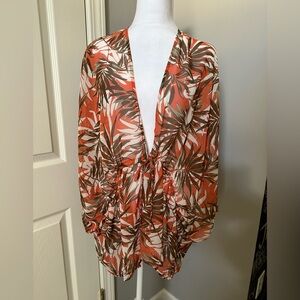 Entro Vibrant Floral Kimono, sheer, cover up, medium
